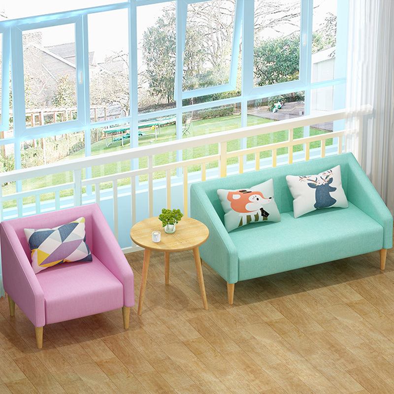 Contemporary Cotton Blend Faux Leather Sofa with Wooden Based Clearhalo 'Furniture' 'furniture_sofas' 'kitchen' 'kitchen_sofas' 'Living Room Furniture' 'Sofa' 'sofas' 4749526