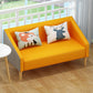 Contemporary Cotton Blend Faux Leather Sofa with Wooden Based Orange 31''H x 47''L x 24''W Faux Leather Clearhalo 'Furniture' 'furniture_sofas' 'kitchen' 'kitchen_sofas' 'Living Room Furniture' 'Sofa' 'sofas' 4749530