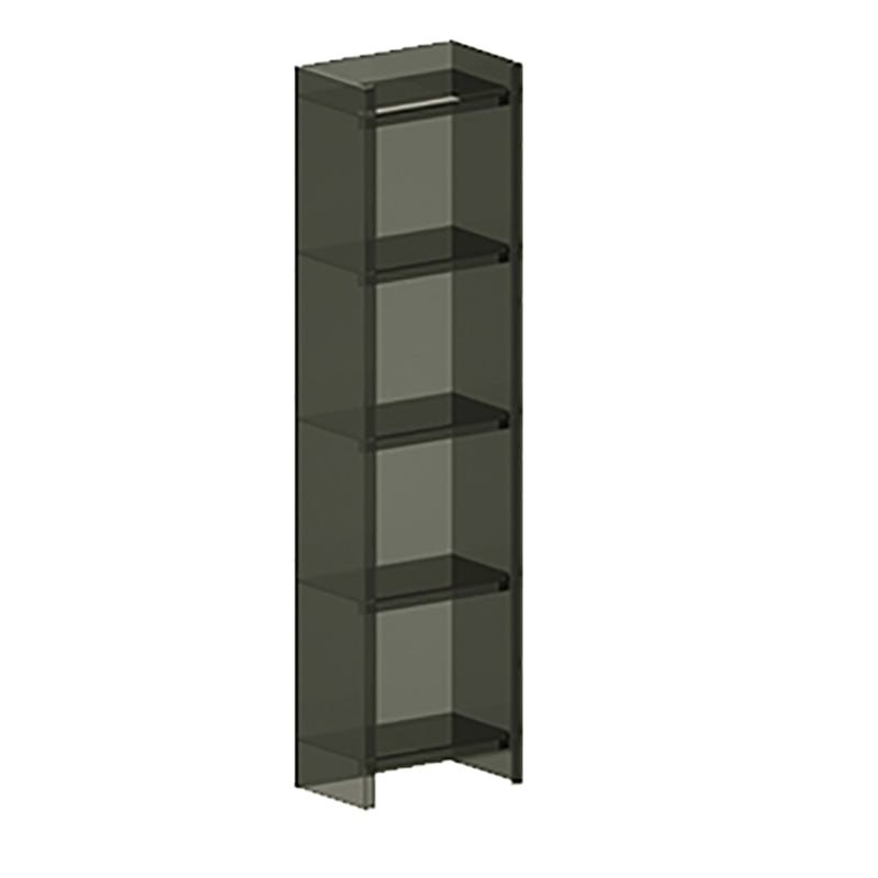 4/5-Shelf Glam Closed Back Standard Bookshelf Acrylic Vertical Bookshelf 15.7"L x 9.8"W x 59.8"H Black Clearhalo 'Bookcases' 'furn' 'furn_bookcases' 'Furniture' 'furniture_bookcases' 'kitchen' 'kitchen_bookcases' 'Living Room Furniture' 'Office Furniture' 4749575