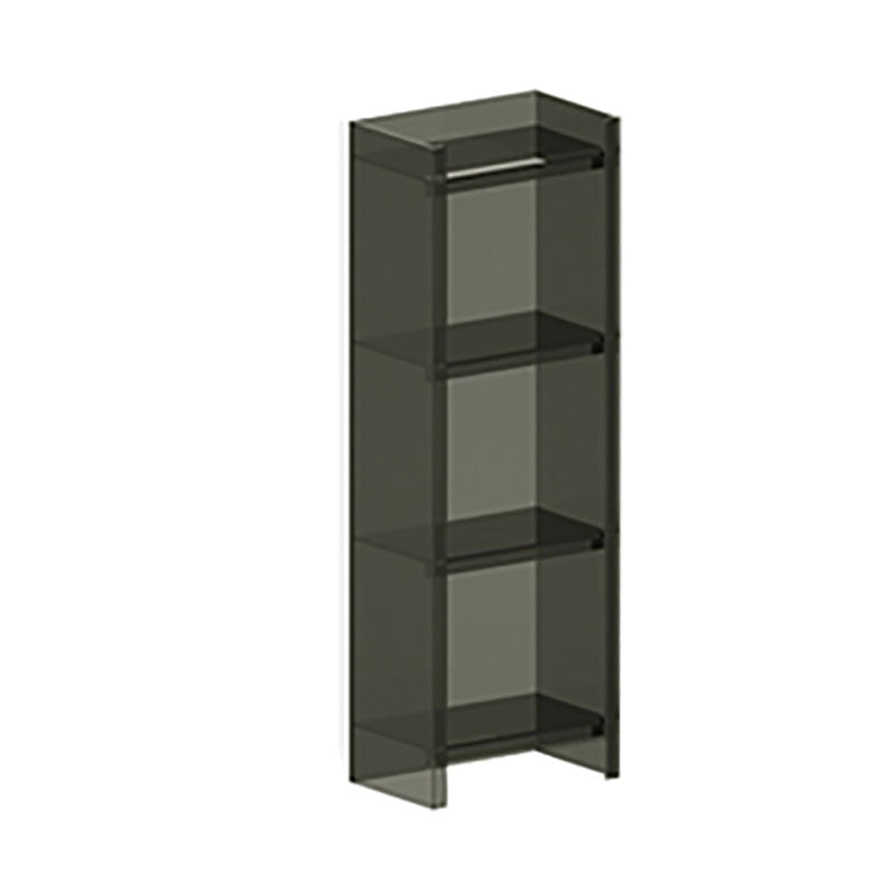 4/5-Shelf Glam Closed Back Standard Bookshelf Acrylic Vertical Bookshelf 15.7"L x 9.8"W x 46.5"H Black Clearhalo 'Bookcases' 'furn' 'furn_bookcases' 'Furniture' 'furniture_bookcases' 'kitchen' 'kitchen_bookcases' 'Living Room Furniture' 'Office Furniture' 4749582