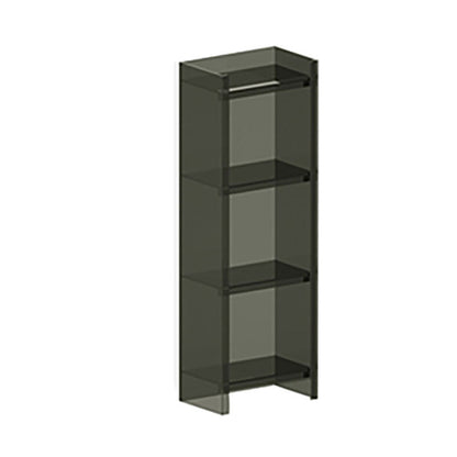 4/5-Shelf Glam Closed Back Standard Bookshelf Acrylic Vertical Bookshelf 15.7"L x 9.8"W x 46.5"H Black Clearhalo 'Bookcases' 'furn' 'furn_bookcases' 'Furniture' 'furniture_bookcases' 'kitchen' 'kitchen_bookcases' 'Living Room Furniture' 'Office Furniture' 4749582
