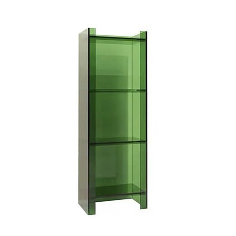 4/5-Shelf Glam Closed Back Standard Bookshelf Acrylic Vertical Bookshelf 15.7"L x 9.8"W x 46.5"H Green Clearhalo 'Bookcases' 'furn' 'furn_bookcases' 'Furniture' 'furniture_bookcases' 'kitchen' 'kitchen_bookcases' 'Living Room Furniture' 'Office Furniture' 4749589