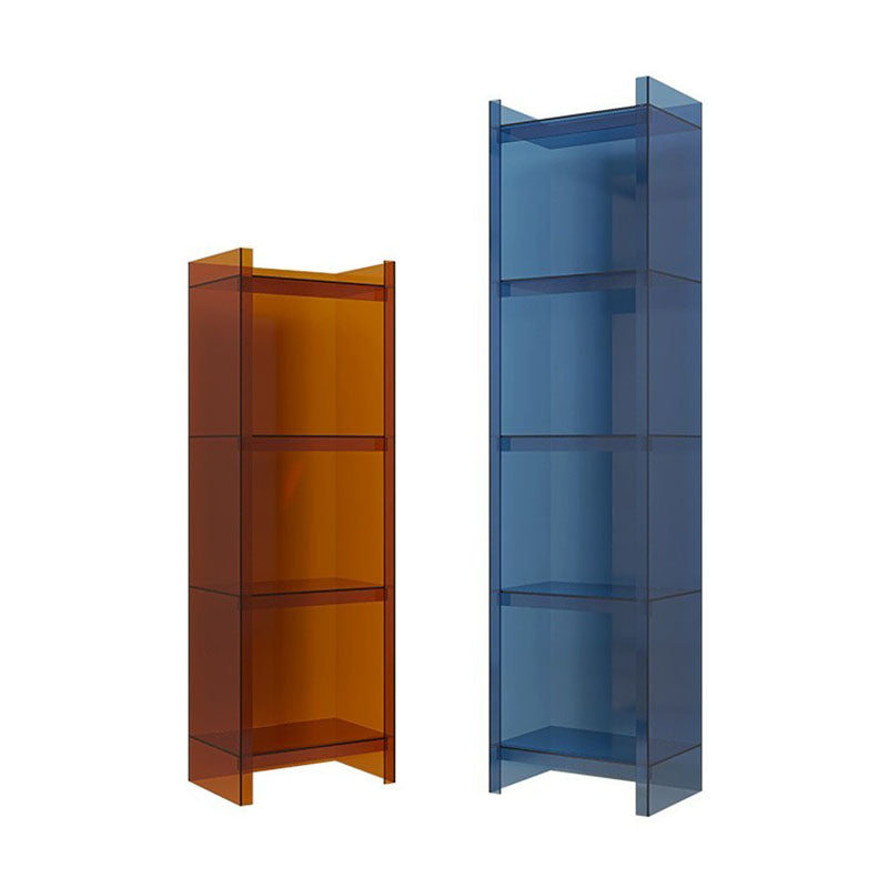 4/5-Shelf Glam Closed Back Standard Bookshelf Acrylic Vertical Bookshelf Clearhalo 'Bookcases' 'furn' 'furn_bookcases' 'Furniture' 'furniture_bookcases' 'kitchen' 'kitchen_bookcases' 'Living Room Furniture' 'Office Furniture' 4749591