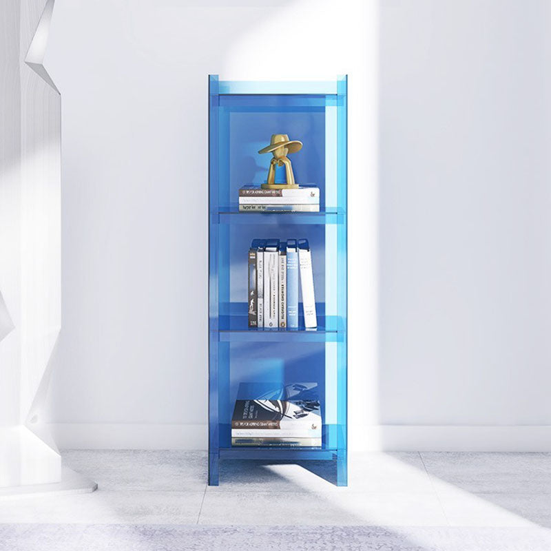 4/5-Shelf Glam Closed Back Standard Bookshelf Acrylic Vertical Bookshelf Clearhalo 'Bookcases' 'furn' 'furn_bookcases' 'Furniture' 'furniture_bookcases' 'kitchen' 'kitchen_bookcases' 'Living Room Furniture' 'Office Furniture' 4749594