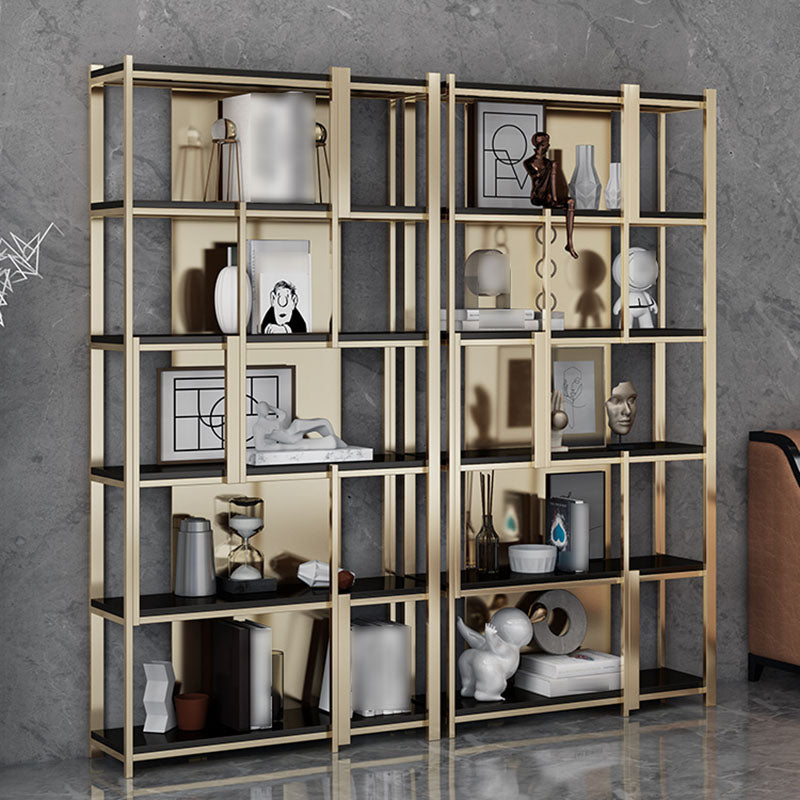 11.81"W 78.74"H Bookshelf Open Back Glam Style for Study Room Home Office Clearhalo 'Bookcases' 'furn' 'furn_bookcases' 'Furniture' 'furniture_bookcases' 'kitchen' 'kitchen_bookcases' 'Living Room Furniture' 'Office Furniture' 4749599