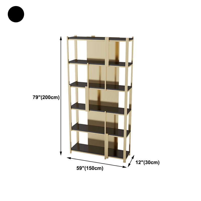 11.81"W 78.74"H Bookshelf Open Back Glam Style for Study Room Home Office Clearhalo 'Bookcases' 'furn' 'furn_bookcases' 'Furniture' 'furniture_bookcases' 'kitchen' 'kitchen_bookcases' 'Living Room Furniture' 'Office Furniture' 4749611