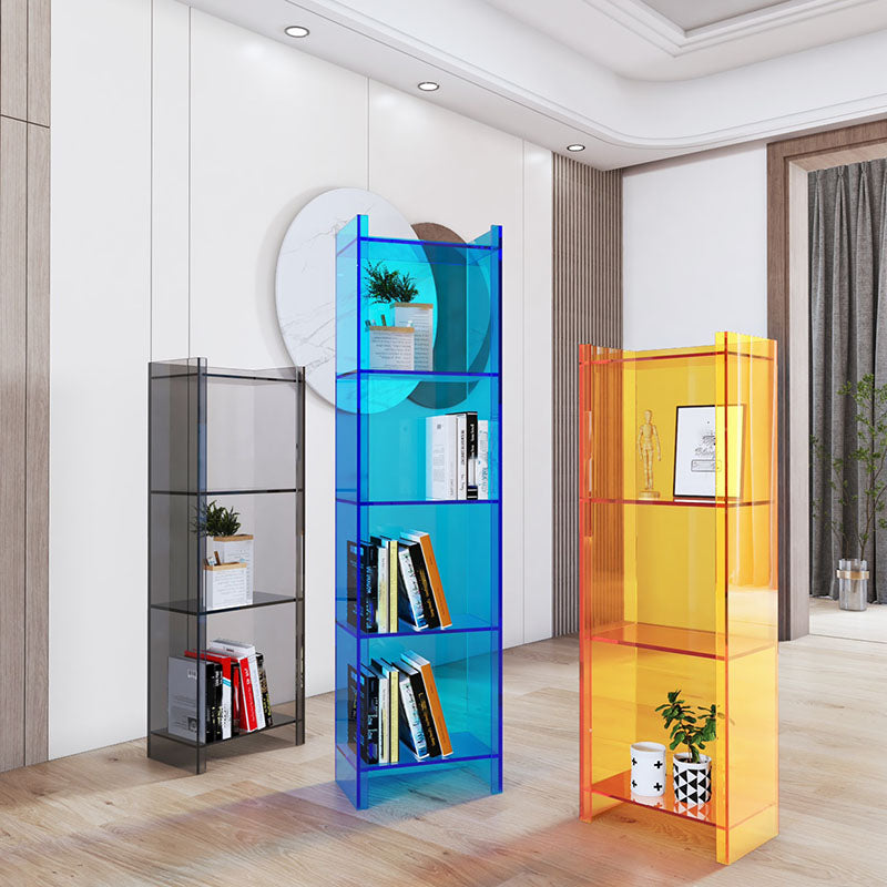 Vertical Acrylic Standard Bookshelf Closed Back Glam Bookshelf for Living Room Clearhalo 'Bookcases' 'furn' 'furn_bookcases' 'Furniture' 'furniture_bookcases' 'kitchen' 'kitchen_bookcases' 'Living Room Furniture' 'Office Furniture' 4749612