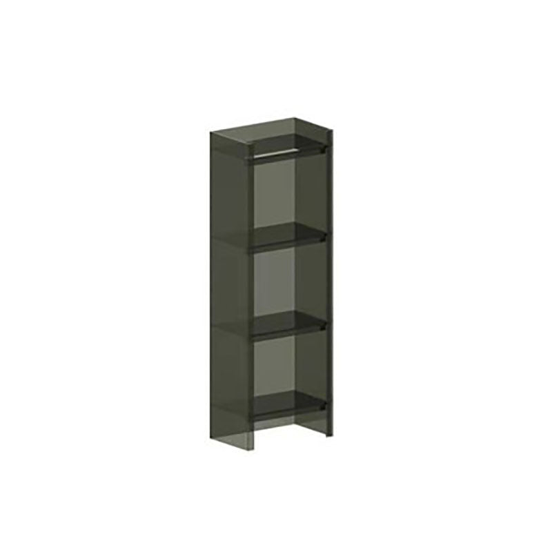 Vertical Acrylic Standard Bookshelf Closed Back Glam Bookshelf for Living Room 15.7"L x 9.8"W x 46.5"H Black Clearhalo 'Bookcases' 'furn' 'furn_bookcases' 'Furniture' 'furniture_bookcases' 'kitchen' 'kitchen_bookcases' 'Living Room Furniture' 'Office Furniture' 4749638