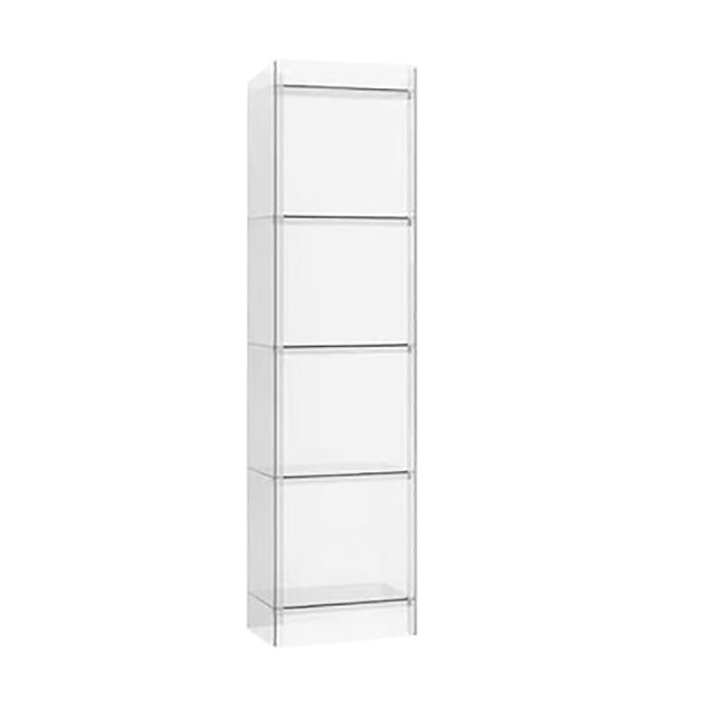 Acrylic Vertical Standard Bookshelf Glam Closed Back Bookshelf 15.7"L x 9.8"W x 59.8"H Clear Clearhalo 'Bookcases' 'furn' 'furn_bookcases' 'Furniture' 'furniture_bookcases' 'kitchen' 'kitchen_bookcases' 'Living Room Furniture' 'Office Furniture' 4749644