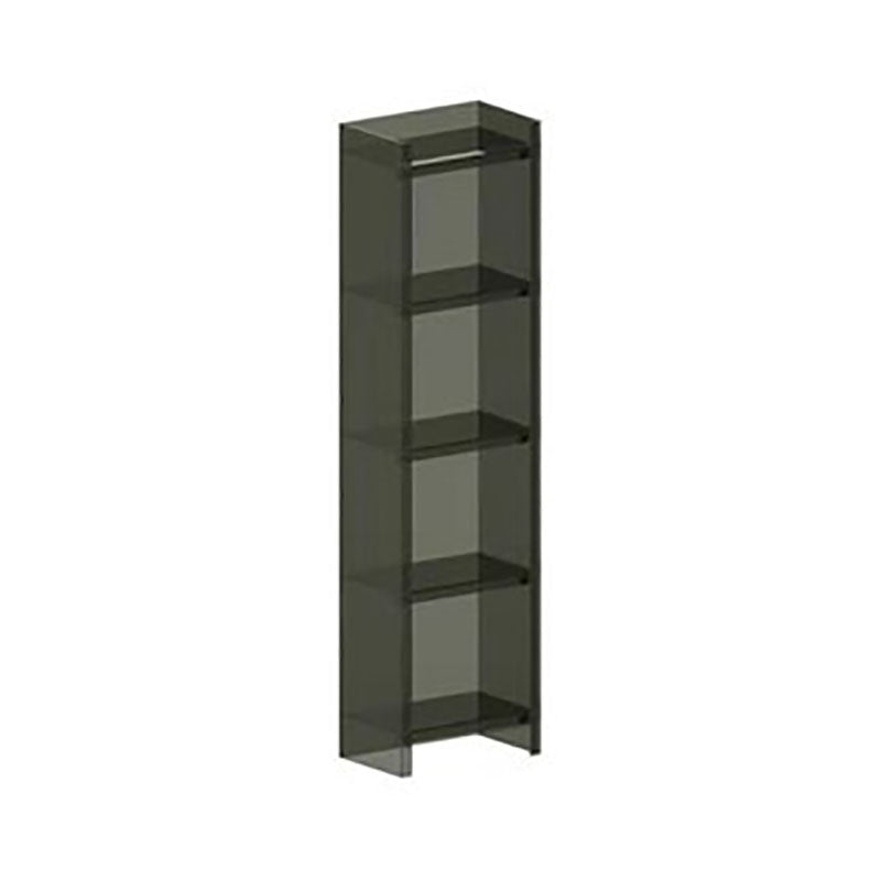 Acrylic Vertical Standard Bookshelf Glam Closed Back Bookshelf 15.7"L x 9.8"W x 59.8"H Black Clearhalo 'Bookcases' 'furn' 'furn_bookcases' 'Furniture' 'furniture_bookcases' 'kitchen' 'kitchen_bookcases' 'Living Room Furniture' 'Office Furniture' 4749645