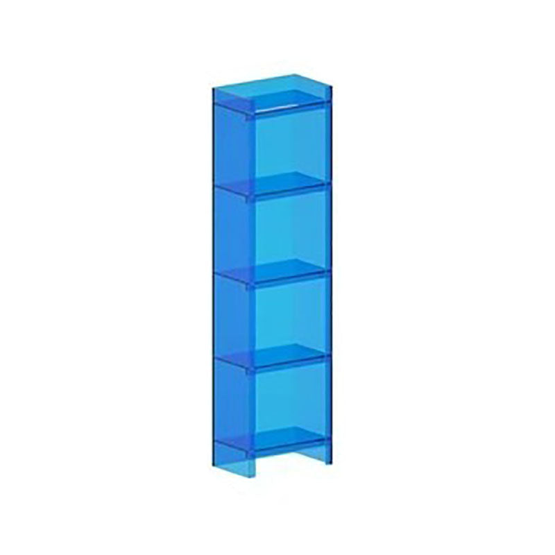 Acrylic Vertical Standard Bookshelf Glam Closed Back Bookshelf 15.7"L x 9.8"W x 59.8"H Blue Clearhalo 'Bookcases' 'furn' 'furn_bookcases' 'Furniture' 'furniture_bookcases' 'kitchen' 'kitchen_bookcases' 'Living Room Furniture' 'Office Furniture' 4749654