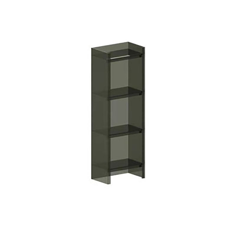 Acrylic Vertical Standard Bookshelf Glam Closed Back Bookshelf 15.7"L x 9.8"W x 46.5"H Black Clearhalo 'Bookcases' 'furn' 'furn_bookcases' 'Furniture' 'furniture_bookcases' 'kitchen' 'kitchen_bookcases' 'Living Room Furniture' 'Office Furniture' 4749656