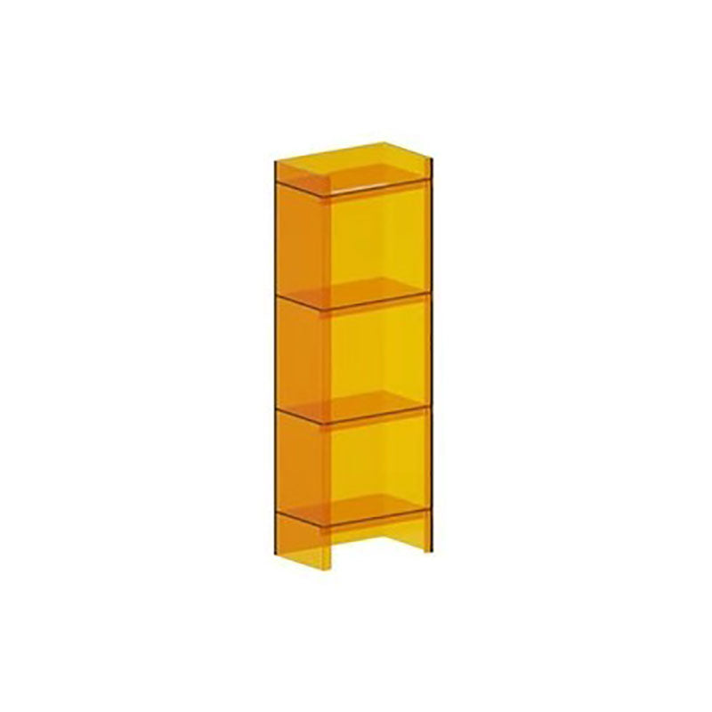 Acrylic Vertical Standard Bookshelf Glam Closed Back Bookshelf 15.7"L x 9.8"W x 46.5"H Orange Clearhalo 'Bookcases' 'furn' 'furn_bookcases' 'Furniture' 'furniture_bookcases' 'kitchen' 'kitchen_bookcases' 'Living Room Furniture' 'Office Furniture' 4749661