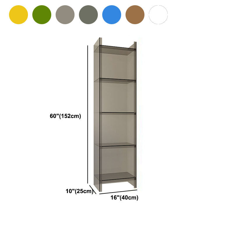 Acrylic Vertical Standard Bookshelf Glam Closed Back Bookshelf Clearhalo 'Bookcases' 'furn' 'furn_bookcases' 'Furniture' 'furniture_bookcases' 'kitchen' 'kitchen_bookcases' 'Living Room Furniture' 'Office Furniture' 4749671
