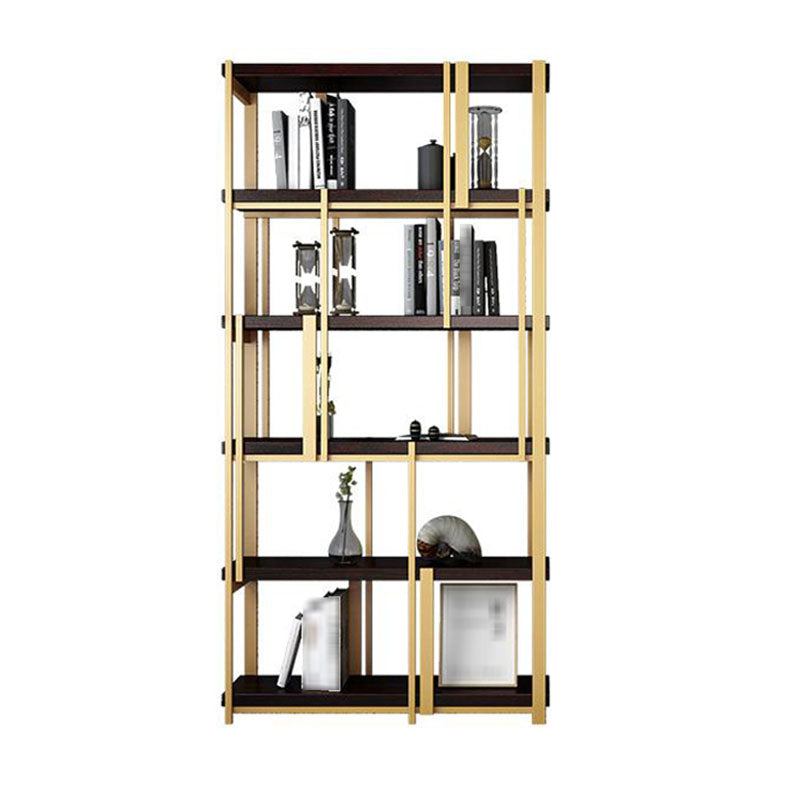 78.74"H Bookcase Glam Style Open Back Bookshelf for Office Study Room Home Iron Clearhalo 'Bookcases' 'furn' 'furn_bookcases' 'Furniture' 'furniture_bookcases' 'kitchen' 'kitchen_bookcases' 'Living Room Furniture' 'Office Furniture' 4749676