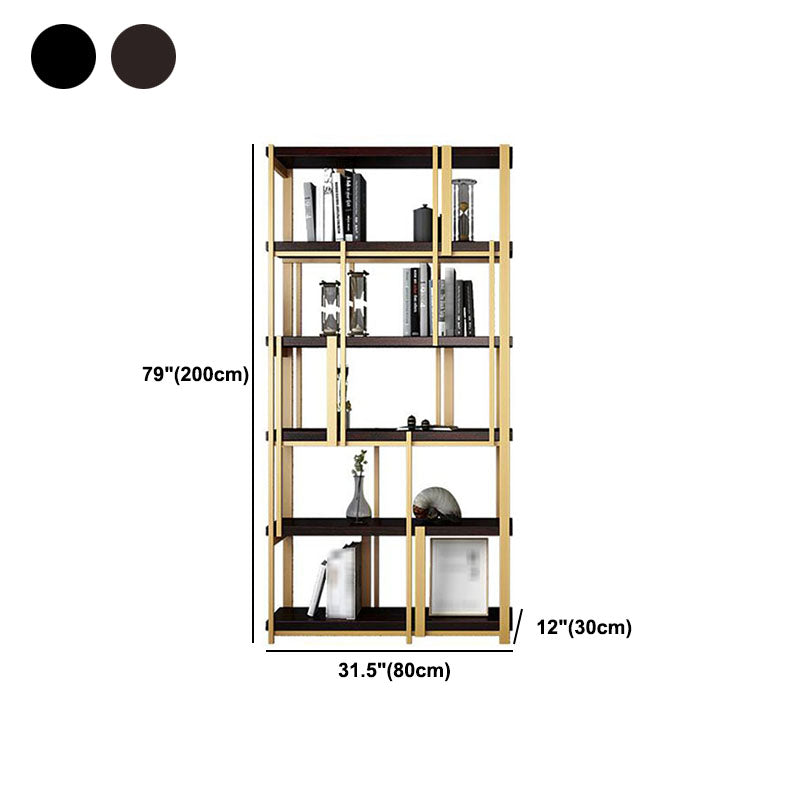 78.74"H Bookcase Glam Style Open Back Bookshelf for Office Study Room Home Clearhalo 'Bookcases' 'furn' 'furn_bookcases' 'Furniture' 'furniture_bookcases' 'kitchen' 'kitchen_bookcases' 'Living Room Furniture' 'Office Furniture' 4749682