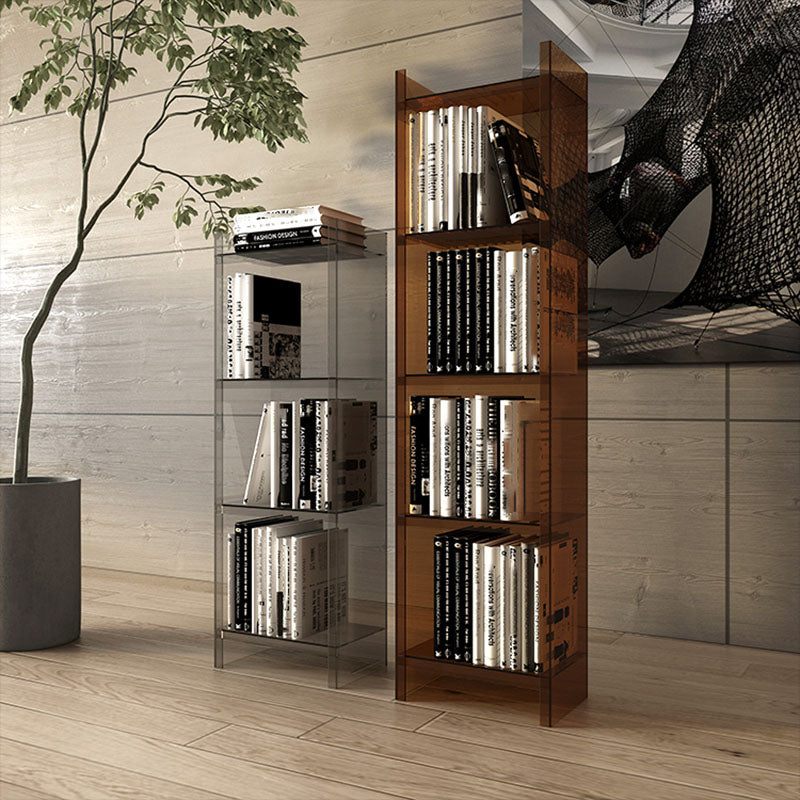 Vertical Closed Back Standard Bookshelf Glam Acrylic Bookshelf for Home Clearhalo 'Bookcases' 'furn' 'furn_bookcases' 'Furniture' 'furniture_bookcases' 'kitchen' 'kitchen_bookcases' 'Living Room Furniture' 'Office Furniture' 4749695