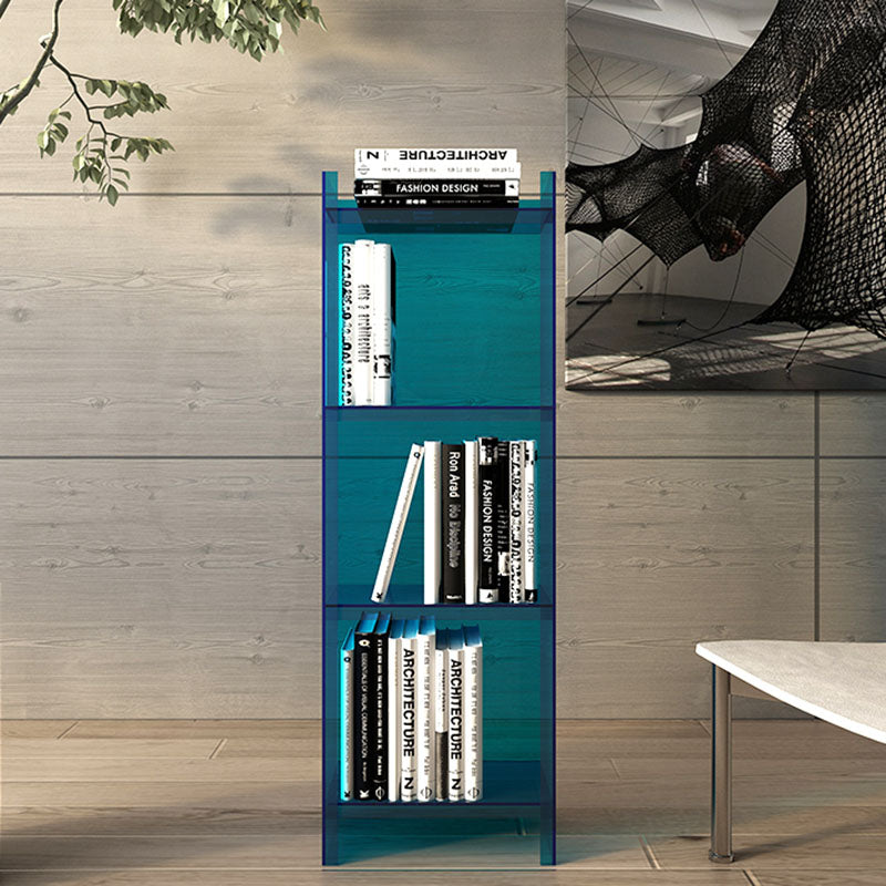 Vertical Closed Back Standard Bookshelf Glam Acrylic Bookshelf for Home Clearhalo 'Bookcases' 'furn' 'furn_bookcases' 'Furniture' 'furniture_bookcases' 'kitchen' 'kitchen_bookcases' 'Living Room Furniture' 'Office Furniture' 4749708