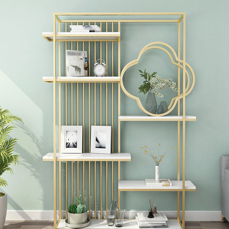 11.81"W Bookcase Glam Style Open Back Bookshelf for Office Study Room Home Clearhalo 'Bookcases' 'furn' 'furn_bookcases' 'Furniture' 'furniture_bookcases' 'kitchen' 'kitchen_bookcases' 'Living Room Furniture' 'Office Furniture' 4749718