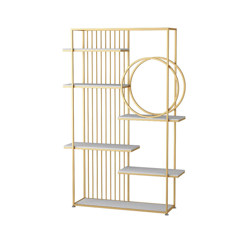 11.81"W Bookcase Glam Style Open Back Bookshelf for Office Study Room Home White-Gold Shelves Clearhalo 'Bookcases' 'furn' 'furn_bookcases' 'Furniture' 'furniture_bookcases' 'kitchen' 'kitchen_bookcases' 'Living Room Furniture' 'Office Furniture' 4749728