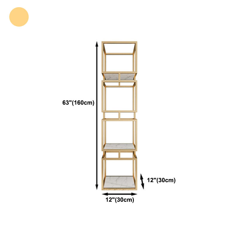11.81"W Bookcase Glam Style Open Back Bookshelf for Office Study Room Home Clearhalo 'Bookcases' 'furn' 'furn_bookcases' 'Furniture' 'furniture_bookcases' 'kitchen' 'kitchen_bookcases' 'Living Room Furniture' 'Office Furniture' 4749733