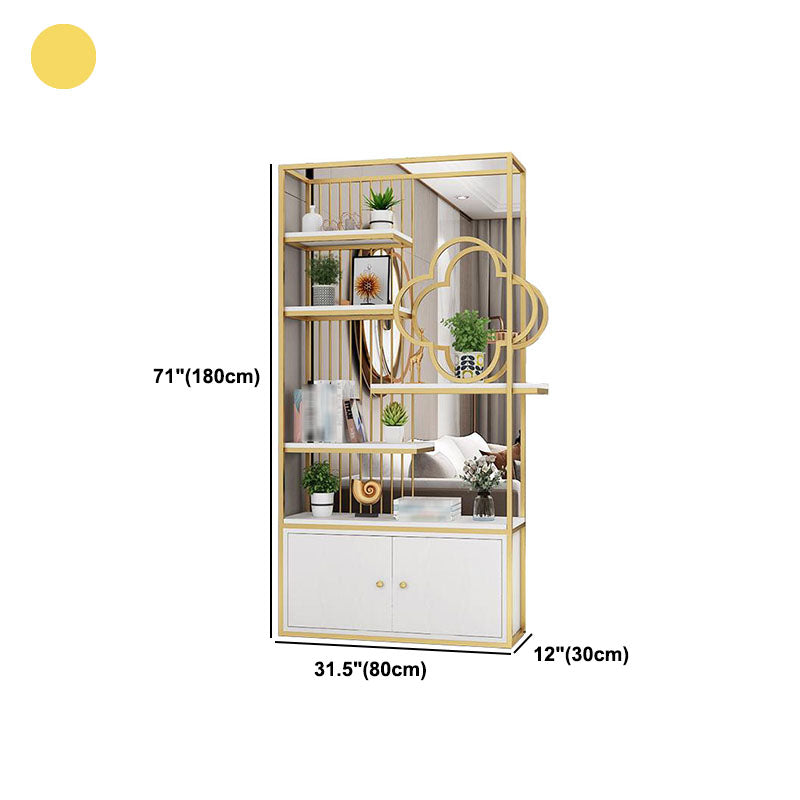 11.81"W Bookcase Glam Style Open Back Bookshelf for Office Study Room Home Clearhalo 'Bookcases' 'furn' 'furn_bookcases' 'Furniture' 'furniture_bookcases' 'kitchen' 'kitchen_bookcases' 'Living Room Furniture' 'Office Furniture' 4749744