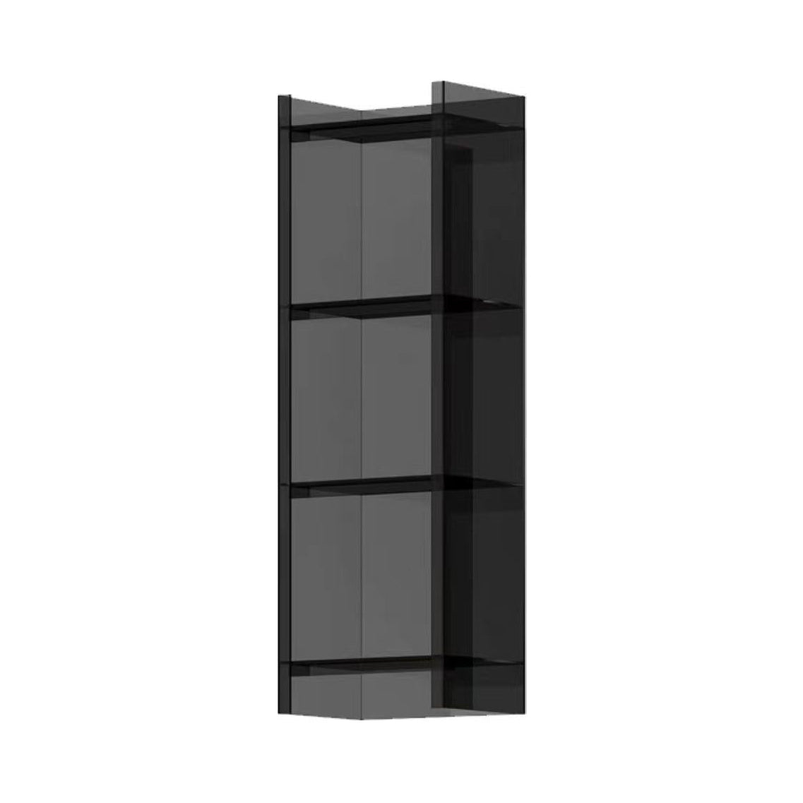 Acrylic Closed Back Standard Bookshelf Vertical Glam Bookshelf 15.7"L x 9.8"W x 46.5"H Grey Clearhalo 'Bookcases' 'furn' 'furn_bookcases' 'Furniture' 'furniture_bookcases' 'kitchen' 'kitchen_bookcases' 'Living Room Furniture' 'Office Furniture' 4749751