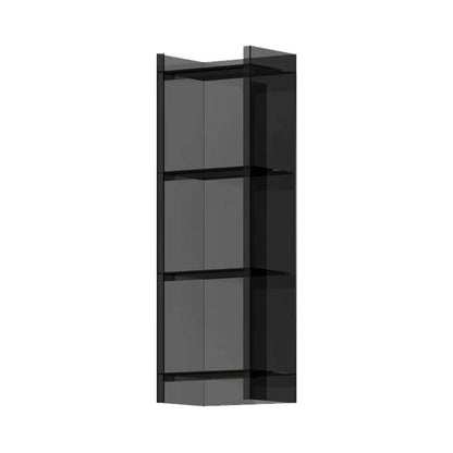 Acrylic Closed Back Standard Bookshelf Vertical Glam Bookshelf 15.7"L x 9.8"W x 46.5"H Grey Clearhalo 'Bookcases' 'furn' 'furn_bookcases' 'Furniture' 'furniture_bookcases' 'kitchen' 'kitchen_bookcases' 'Living Room Furniture' 'Office Furniture' 4749751