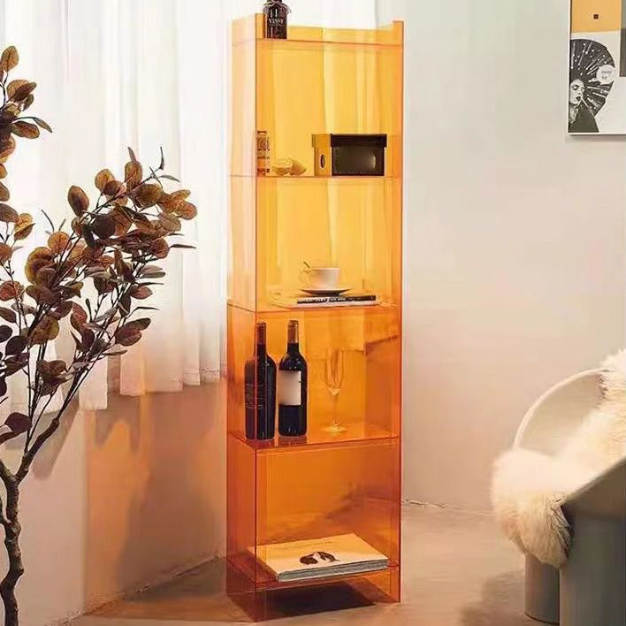 Acrylic Closed Back Standard Bookshelf Vertical Glam Bookshelf Clearhalo 'Bookcases' 'furn' 'furn_bookcases' 'Furniture' 'furniture_bookcases' 'kitchen' 'kitchen_bookcases' 'Living Room Furniture' 'Office Furniture' 4749756