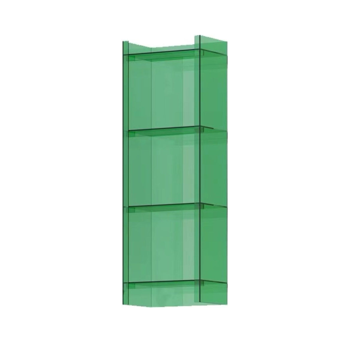 Acrylic Closed Back Standard Bookshelf Vertical Glam Bookshelf 15.7"L x 9.8"W x 46.5"H Green Clearhalo 'Bookcases' 'furn' 'furn_bookcases' 'Furniture' 'furniture_bookcases' 'kitchen' 'kitchen_bookcases' 'Living Room Furniture' 'Office Furniture' 4749757