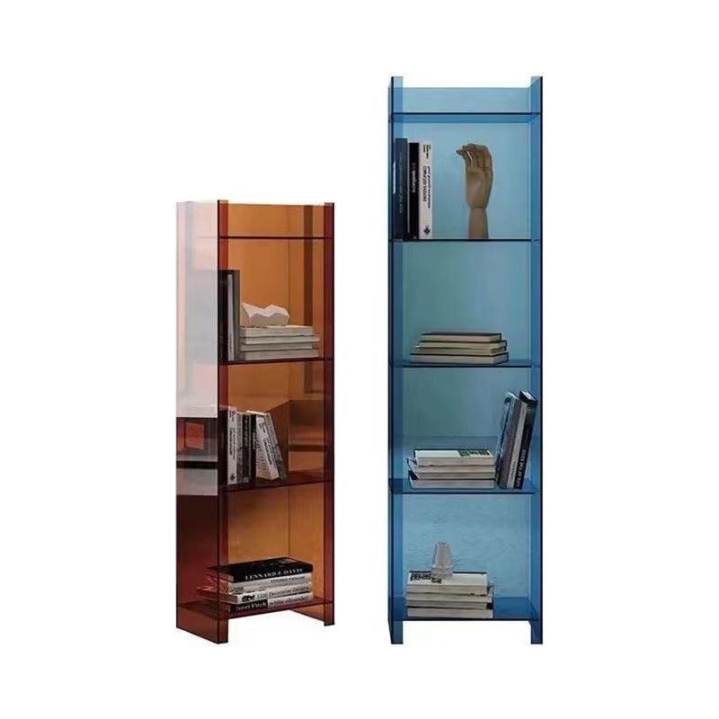 Acrylic Closed Back Standard Bookshelf Vertical Glam Bookshelf Clearhalo 'Bookcases' 'furn' 'furn_bookcases' 'Furniture' 'furniture_bookcases' 'kitchen' 'kitchen_bookcases' 'Living Room Furniture' 'Office Furniture' 4749758