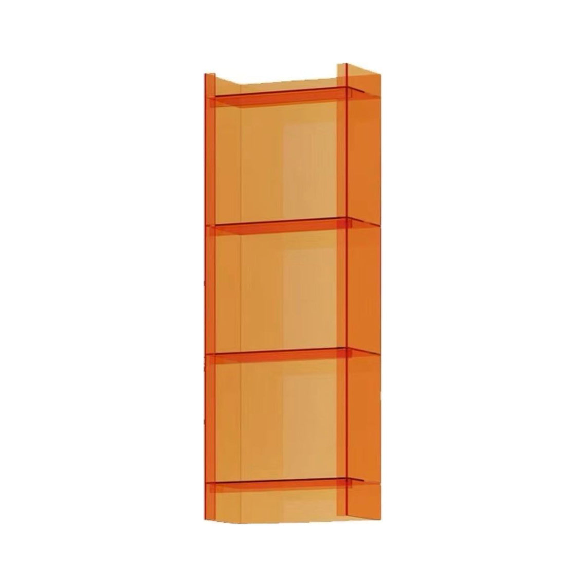Acrylic Closed Back Standard Bookshelf Vertical Glam Bookshelf 15.7"L x 9.8"W x 46.5"H Orange Clearhalo 'Bookcases' 'furn' 'furn_bookcases' 'Furniture' 'furniture_bookcases' 'kitchen' 'kitchen_bookcases' 'Living Room Furniture' 'Office Furniture' 4749760