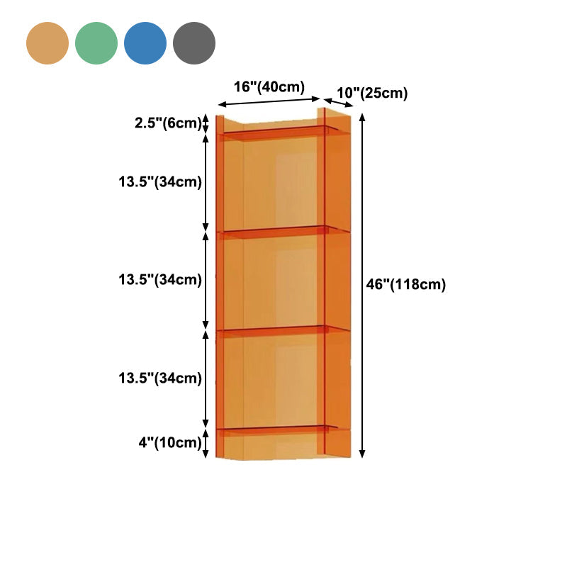 Acrylic Closed Back Standard Bookshelf Vertical Glam Bookshelf Clearhalo 'Bookcases' 'furn' 'furn_bookcases' 'Furniture' 'furniture_bookcases' 'kitchen' 'kitchen_bookcases' 'Living Room Furniture' 'Office Furniture' 4749767