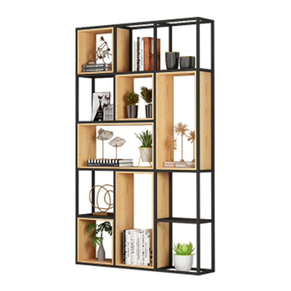 9.84"W Bookshelf Industrial Style Open Back Bookcase for Home and Office 47.2"L x 9.8"W x 78.7"H Clearhalo 'Bookcases' 'furn' 'furn_bookcases' 'Furniture' 'furniture_bookcases' 'kitchen' 'kitchen_bookcases' 'Living Room Furniture' 'Office Furniture' 4749777