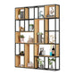 9.84"W Bookshelf Industrial Style Open Back Bookcase for Home and Office 63"L x 9.8"W x 78.7"H Clearhalo 'Bookcases' 'furn' 'furn_bookcases' 'Furniture' 'furniture_bookcases' 'kitchen' 'kitchen_bookcases' 'Living Room Furniture' 'Office Furniture' 4749779