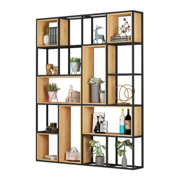 9.84"W Bookshelf Industrial Style Open Back Bookcase for Home and Office 63"L x 9.8"W x 78.7"H Clearhalo 'Bookcases' 'furn' 'furn_bookcases' 'Furniture' 'furniture_bookcases' 'kitchen' 'kitchen_bookcases' 'Living Room Furniture' 'Office Furniture' 4749779