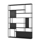Open Back Bookshelf Glam Style Bookshelf for Study Room and Home Office 59.1"L x 9.8"W x 78.7"H Black Clearhalo 'Bookcases' 'furn' 'furn_bookcases' 'Furniture' 'furniture_bookcases' 'kitchen' 'kitchen_bookcases' 'Living Room Furniture' 'Office Furniture' 4749807