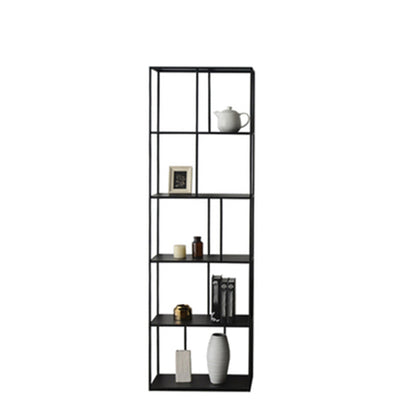 Open Back Bookshelf Glam Style Bookshelf for Study Room and Home Office 23.6"L x 11.8"W x 76.8"H Black Clearhalo 'Bookcases' 'furn' 'furn_bookcases' 'Furniture' 'furniture_bookcases' 'kitchen' 'kitchen_bookcases' 'Living Room Furniture' 'Office Furniture' 4749809