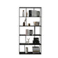 Open Back Bookshelf Glam Style Bookshelf for Study Room and Home Office 35.4"L x 11.8"W x 76.8"H Black Clearhalo 'Bookcases' 'furn' 'furn_bookcases' 'Furniture' 'furniture_bookcases' 'kitchen' 'kitchen_bookcases' 'Living Room Furniture' 'Office Furniture' 4749811