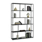 Open Back Bookshelf Glam Style Bookshelf for Study Room and Home Office 47.2"L x 11.8"W x 76.8"H Black Clearhalo 'Bookcases' 'furn' 'furn_bookcases' 'Furniture' 'furniture_bookcases' 'kitchen' 'kitchen_bookcases' 'Living Room Furniture' 'Office Furniture' 4749814
