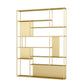 Open Back Bookshelf Glam Style Bookshelf for Study Room and Home Office 59.1"L x 9.8"W x 78.7"H Gold Clearhalo 'Bookcases' 'furn' 'furn_bookcases' 'Furniture' 'furniture_bookcases' 'kitchen' 'kitchen_bookcases' 'Living Room Furniture' 'Office Furniture' 4749820