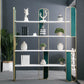 70.87"H Bookcase Glam Style Open Back Bookshelf for Study Room Home Office 39.4"L x 12.2"W x 70.9"H Blackish Green Clearhalo 'Bookcases' 'furn' 'furn_bookcases' 'Furniture' 'furniture_bookcases' 'kitchen' 'kitchen_bookcases' 'Living Room Furniture' 'Office Furniture' 4749834