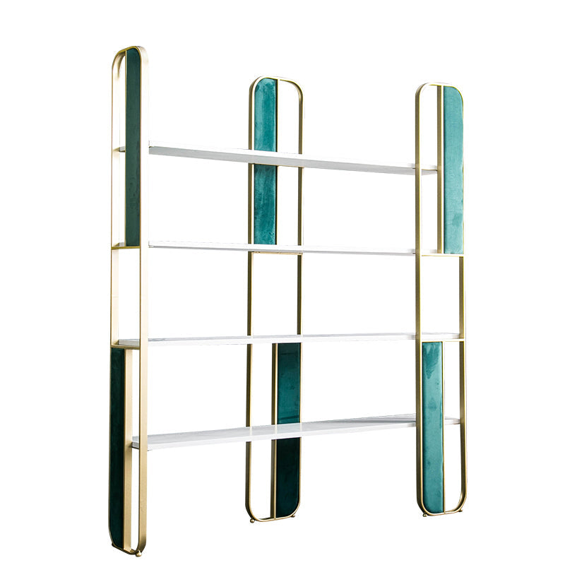 70.87"H Bookcase Glam Style Open Back Bookshelf for Study Room Home Office Blackish Green Clearhalo 'Bookcases' 'furn' 'furn_bookcases' 'Furniture' 'furniture_bookcases' 'kitchen' 'kitchen_bookcases' 'Living Room Furniture' 'Office Furniture' 4749838