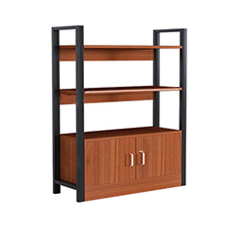 Industrial Etagere Bookshelf Steel Frame Manufactured Wood Shelf Bookshelf with Door Clearhalo 'Bookcases' 'furn' 'furn_bookcases' 'Furniture' 'furniture_bookcases' 'kitchen' 'kitchen_bookcases' 'Living Room Furniture' 'Office Furniture' 4749860