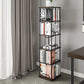 Glam Open Etagere Bookshelf Iron Frame Rubber Wood Shelf Bookshelf 15.7"L x 15.7"W x 68.7"H Brown Black Clearhalo 'Bookcases' 'furn' 'furn_bookcases' 'Furniture' 'furniture_bookcases' 'kitchen' 'kitchen_bookcases' 'Living Room Furniture' 'Office Furniture' 4749887