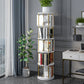 Glam Open Etagere Bookshelf Iron Frame Rubber Wood Shelf Bookshelf 17.7"L x 17.7"W x 68.6"H White-Gold Clearhalo 'Bookcases' 'furn' 'furn_bookcases' 'Furniture' 'furniture_bookcases' 'kitchen' 'kitchen_bookcases' 'Living Room Furniture' 'Office Furniture' 4749905