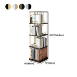Glam Open Etagere Bookshelf Iron Frame Rubber Wood Shelf Bookshelf Clearhalo 'Bookcases' 'furn' 'furn_bookcases' 'Furniture' 'furniture_bookcases' 'kitchen' 'kitchen_bookcases' 'Living Room Furniture' 'Office Furniture' 4749907
