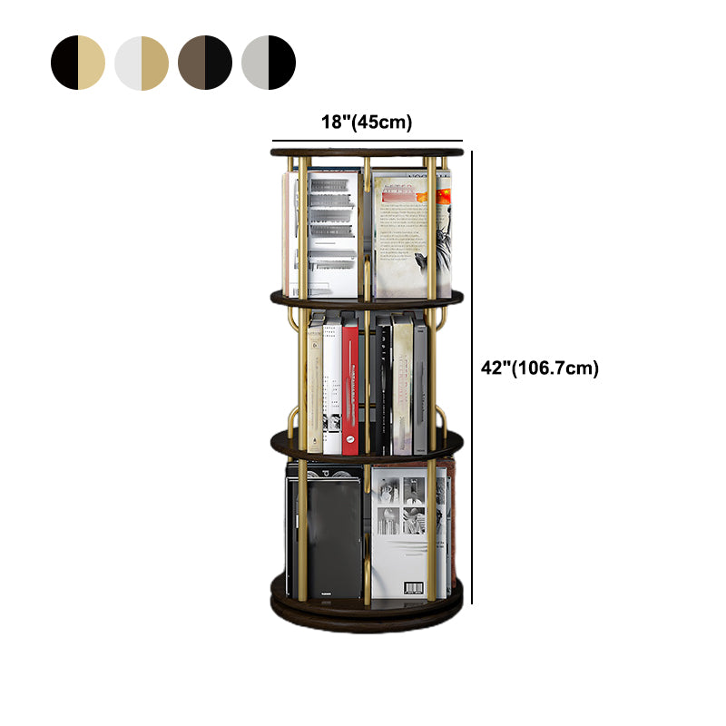 Glam Open Etagere Bookshelf Iron Frame Rubber Wood Shelf Bookshelf Clearhalo 'Bookcases' 'furn' 'furn_bookcases' 'Furniture' 'furniture_bookcases' 'kitchen' 'kitchen_bookcases' 'Living Room Furniture' 'Office Furniture' 4749909