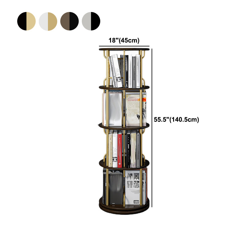 Glam Open Etagere Bookshelf Iron Frame Rubber Wood Shelf Bookshelf Clearhalo 'Bookcases' 'furn' 'furn_bookcases' 'Furniture' 'furniture_bookcases' 'kitchen' 'kitchen_bookcases' 'Living Room Furniture' 'Office Furniture' 4749910