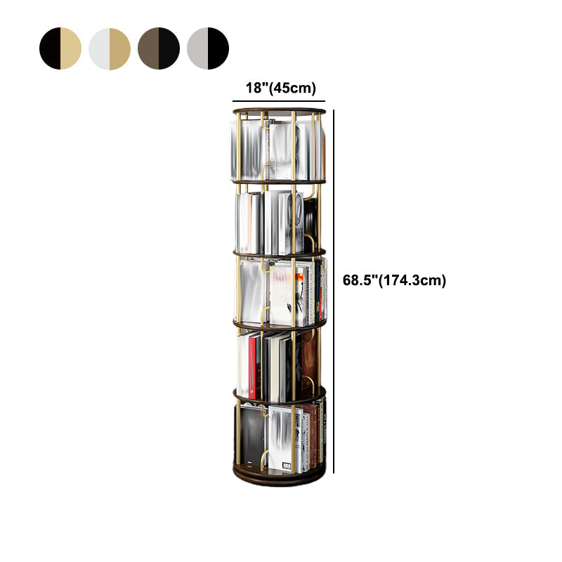 Glam Open Etagere Bookshelf Iron Frame Rubber Wood Shelf Bookshelf Clearhalo 'Bookcases' 'furn' 'furn_bookcases' 'Furniture' 'furniture_bookcases' 'kitchen' 'kitchen_bookcases' 'Living Room Furniture' 'Office Furniture' 4749911